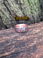 Hammered Copper Ring: 7th Anniversary Gift, Custom Engraved Minimalist Band | DABforge