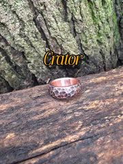 Hammered Copper Ring: 7th Anniversary Gift, Custom Engraved Minimalist Band | DABforge