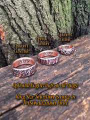 Hammered Copper Ring: 7th Anniversary Gift, Custom Engraved Minimalist Band | DABforge