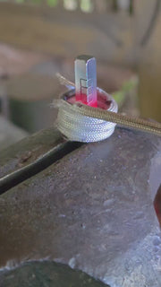 Iron Cubic Twist Pendant - 6th Anniversary Gift | DABforge