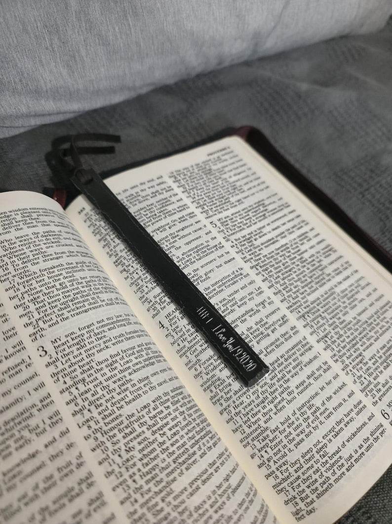 Forged Iron Bookmark, 6th Anniversary Gift, Custom Hand Engraving