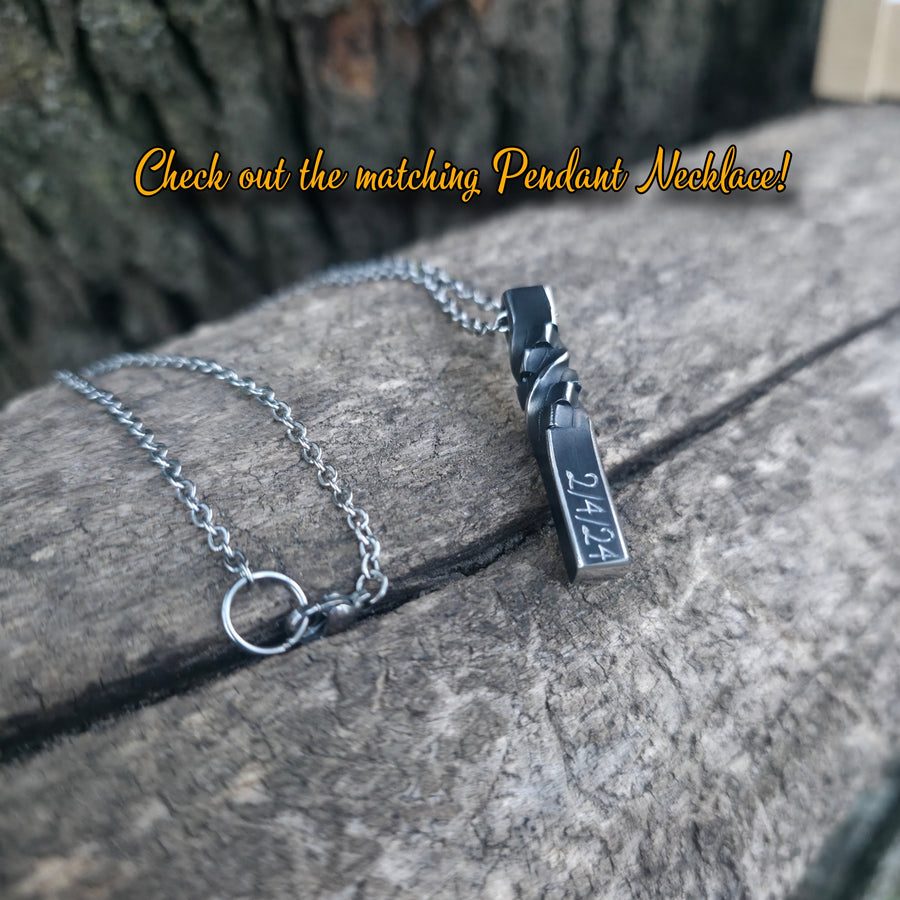 Iron Cubic Twist Pendant - 6th Anniversary Gift | DABforge - DABforge