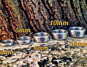 Hammered Titanium Ring, Multiple Textures for Him and Her.