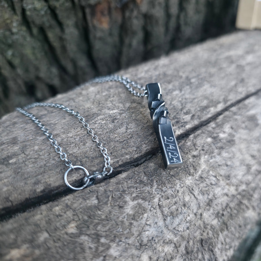 Iron Cubic Twist Pendant - 6th Anniversary Gift | DABforge - DABforge