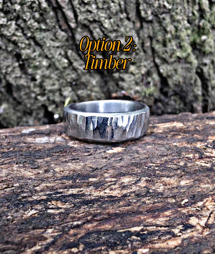 Hammered Titanium Ring, Multiple Textures for Him and Her.