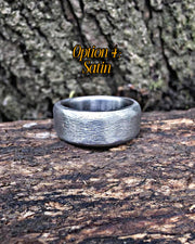 Hammered Titanium Ring, Multiple Textures for Him and Her.