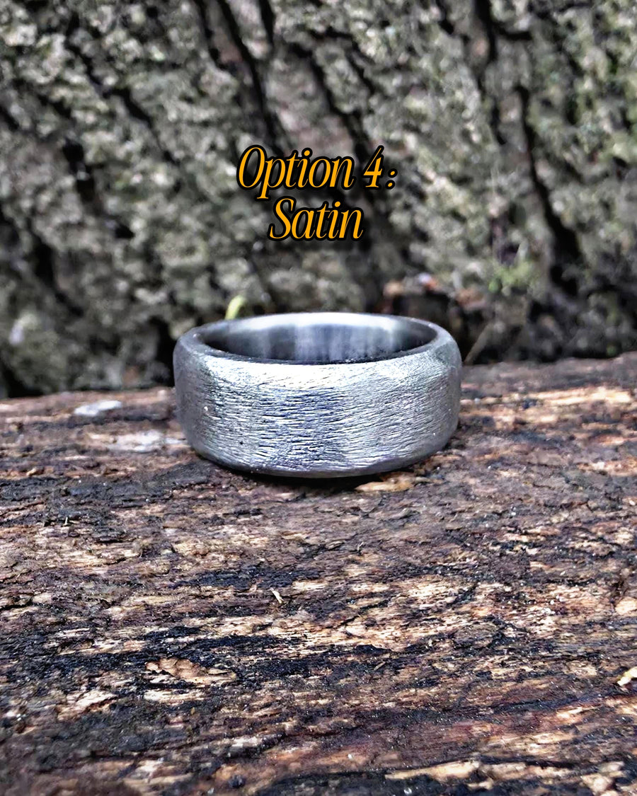Hammered Titanium Ring, Multiple Textures for Him and Her.