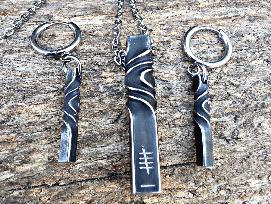 Iron Reversing Twist Pendant - 6th Anniversary Gift | DABforge